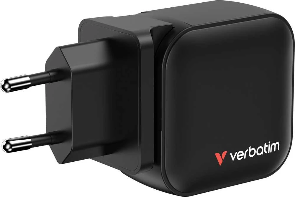 Laidinis įkroviklis Verbatim Mini GaN 70W 2xUSB-C PD/1x USB-A QC juodos spalvos 32229