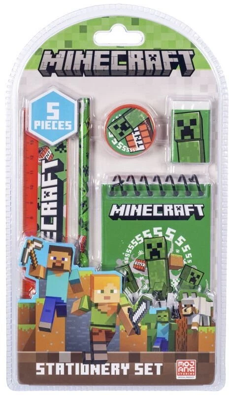 Vergionic Kids Euroswan - Priedai licencyjne Rinkinys mokyklinės prekės 5 dalys | Minecraft