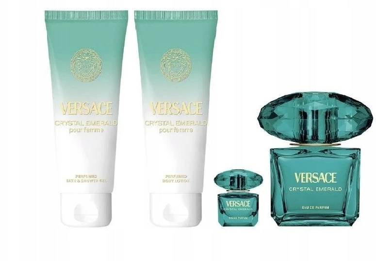 Versace Crystal Emerald Gift Set rinkinys moterims (EDP, 90 ml + kūno losjonas, 100 ml + dušo želė, 100 ml, + EDP, 5 ml)