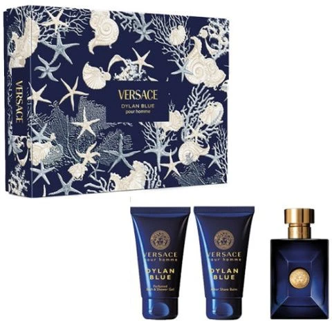 Versace Dylan Mėlyna Pour Homme Eau De Toilette, 50 ml Purškiklis Gel De Baño, 50 ml Balsamo After Shave, 50 ml