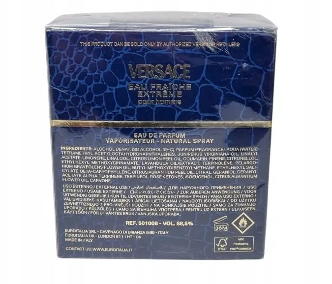 Versace Eau Fraiche Extreme EDP Purškiklis, 50 ml