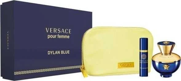 Versace Dylan Blue Pour Femme (Rinkinys Moterims) EDP 100ml + EDP 10ml + Kosmetinis krepšelis