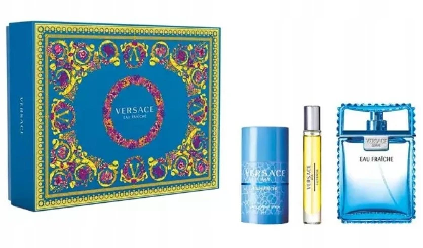 Set Versace: Eau Fraiche Eau De Toilette For Men, 100 ml + Eau Fraiche Eau De Toilette For Men, 10 ml + Eau Fraiche Dezodorantas Stick For Men, 75 ml