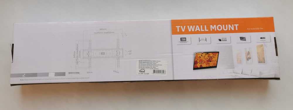 Vertė VALUE LCD televizoriaus sieninis laikiklis. Pakreipiamas