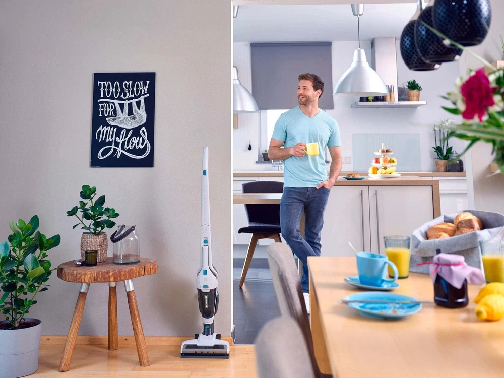 Dulkių siurblys Leifheit Rotaro PowerVac 2in1 2-in-1 stick vacuum Baterija Dry EPA Bagless Juodas, Mėlyna, Baltas