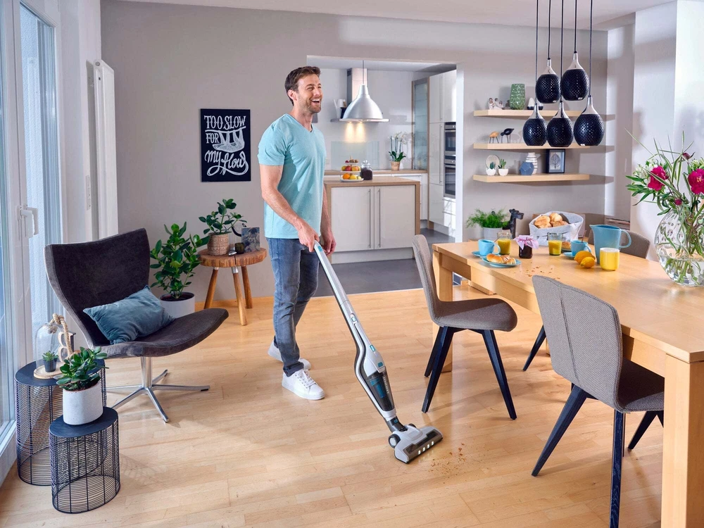 Dulkių siurblys Leifheit Rotaro PowerVac 2in1 2-in-1 stick vacuum Baterija Dry EPA Bagless Juodas, Mėlyna, Baltas