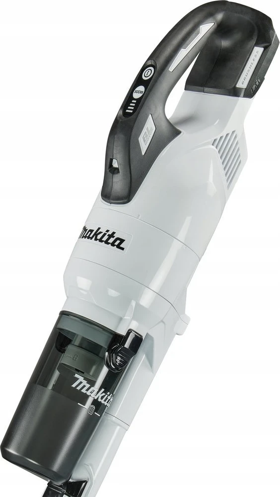 Makita DCL286FZW Akumuliatorinis dulkių siurblys, LXT, 18V, bešepetėlinis variklis, su cikloniniu priedu, baltos spalvos 100W. Be akumuliatoriaus ir kroviklio.