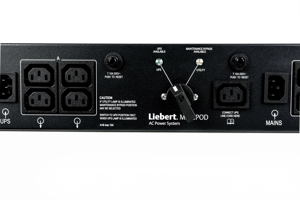 Vertiv Liebert MicroPod – apėjimo jungiklis – Kintamoji srovė 230 V – skirtas Liebert GXT3-1000RT230, GXT3-1500RT230, GXT3-2000RT230, GXT3-700RT230, PSI PS750RT3-230 (MP2-210K)