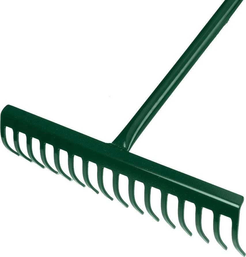 Grabie 16 dantų grėblys, metalinė rankena su gumine danga, ergonomiškas