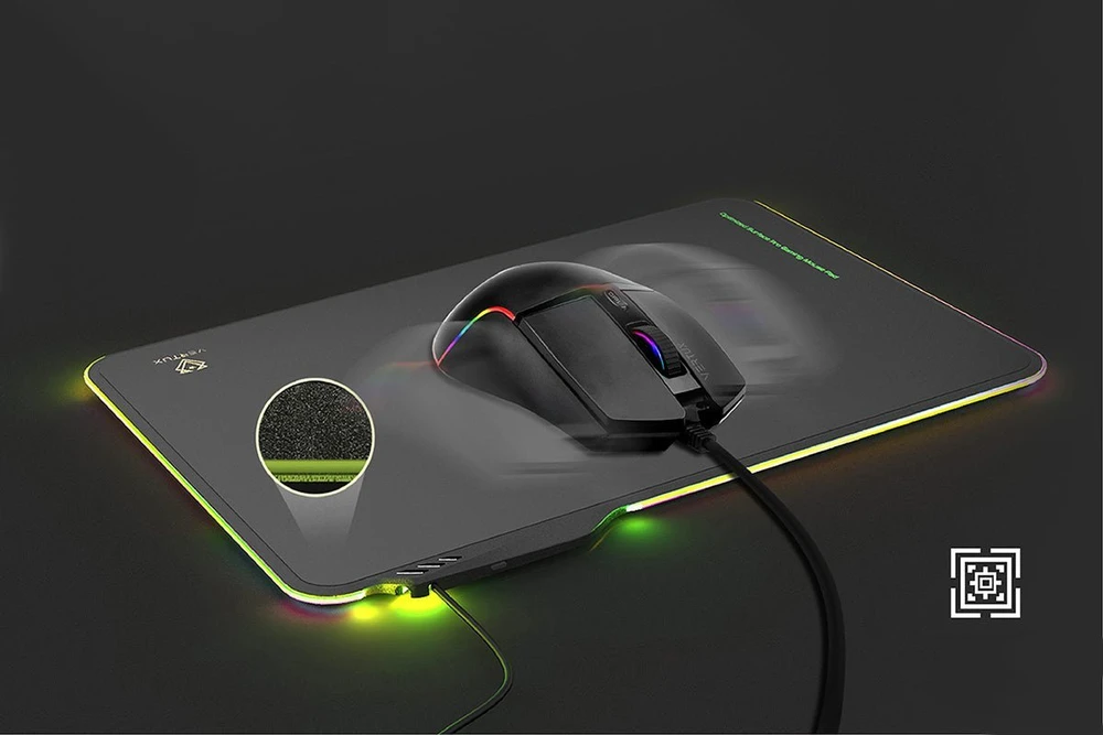 Vertux Vertux pelytės kilimėlis FluxPad Gaming apšviestas, atsparus vandeniui, lygus LED