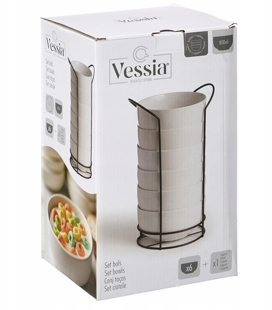 Vessia 6 dubenėlių rinkinys su stovu, 800 ml