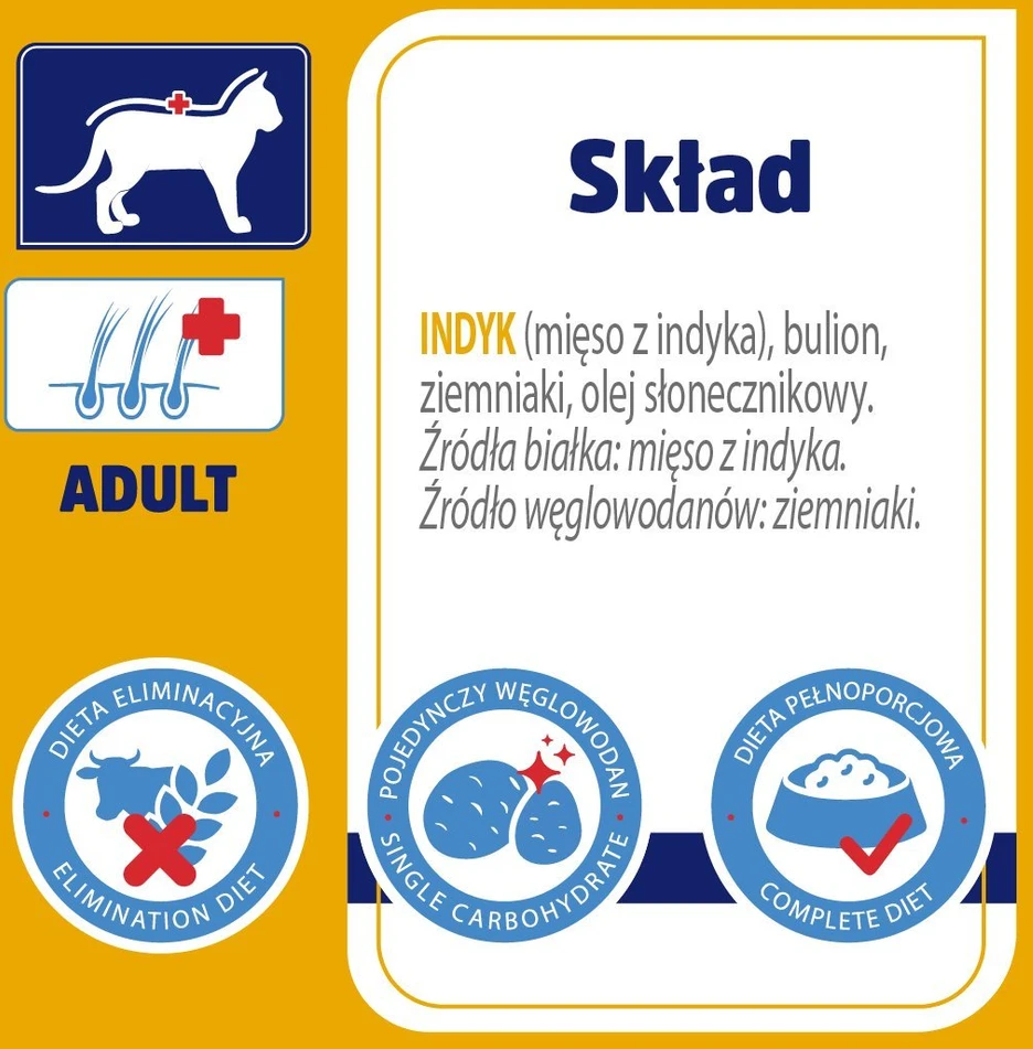 VET RESPONSE Hypoallergenic kalakutiena – šlapias kačių maistas – 85g