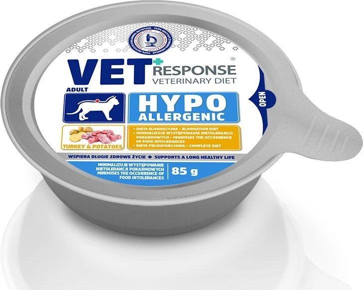 VET RESPONSE Hypoallergenic kalakutiena – šlapias kačių maistas – 85g