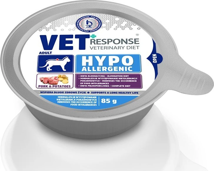 VET RESPONSE Hypoallergenic Pork – šlapias kačių maistas – 85g
