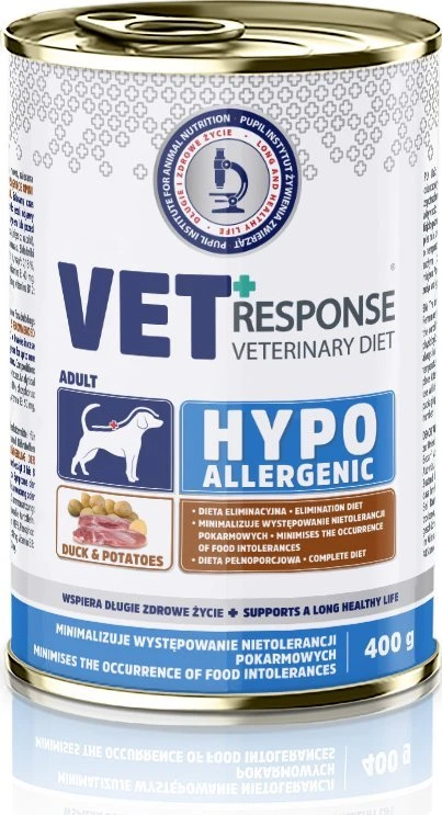 VET RESPONSE Hypoallergenic antiena – drėgnas ėdalas šunims – 400g