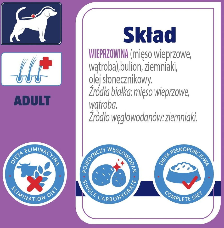 Šunų maistas - Vet Response Hipoalerginė Kiauliena Drėgnas Maistas 400g Be Grūdų