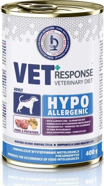 Šunų maistas - Vet Response Hipoalerginė Kiauliena Drėgnas Maistas 400g Be Grūdų