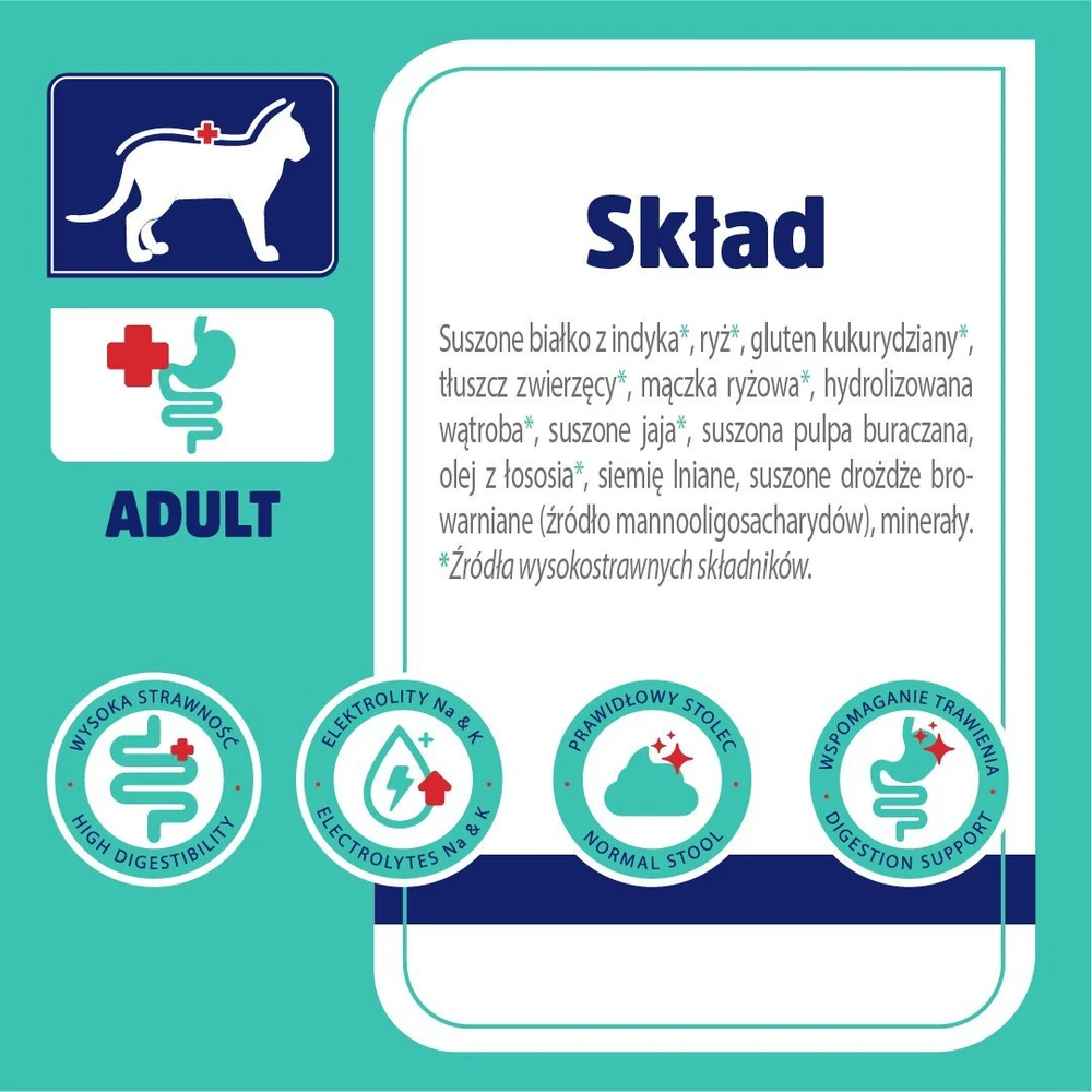 Maisto produktai - Vet Response Gastrointestinal sausas kačių maistas 1.6kg kalakutienos skonio