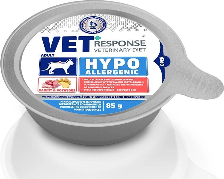 VET RESPONSE Hypoallergenic triušiena – šlapias kačių maistas – 85g