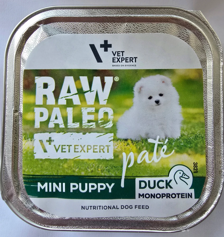 Vetexpert RAW PALEO Pâte Mini Puppy antiena – drėgnas ėdalas šunims – 150g