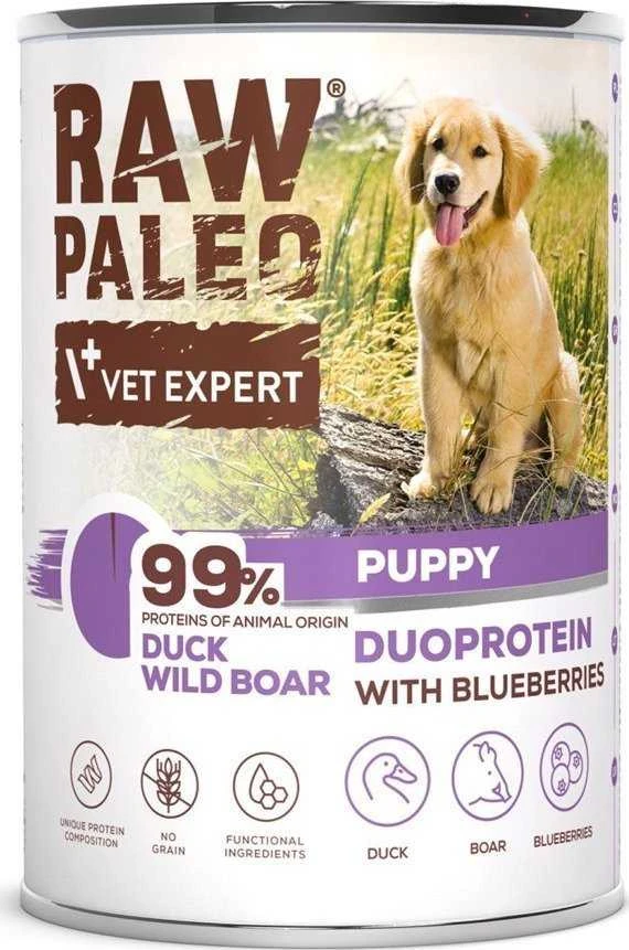 RAW PALEO Duoprotein antiena & Boar Puppy - šlapias šunų ėdalas - 400g