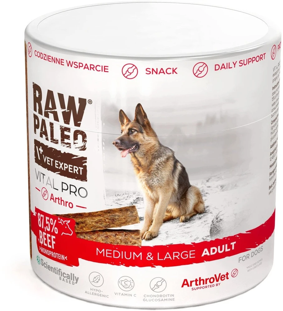 VetExpert Raw Paleo Vital Pro sąnariams jautiena vidutiniams dideliems šunims 100 g