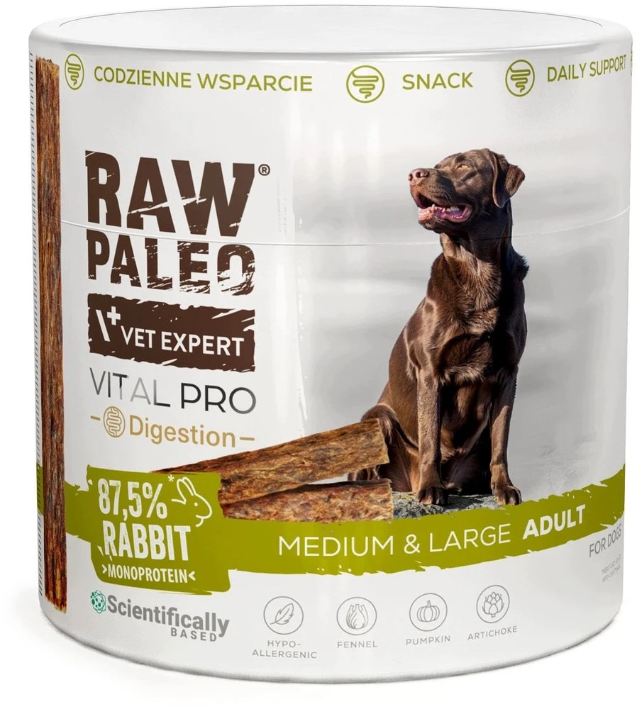 VetExpert Raw Paleo Vital Pro virškinimo triušis vidutinėms ir didelėms veislėms 100 g