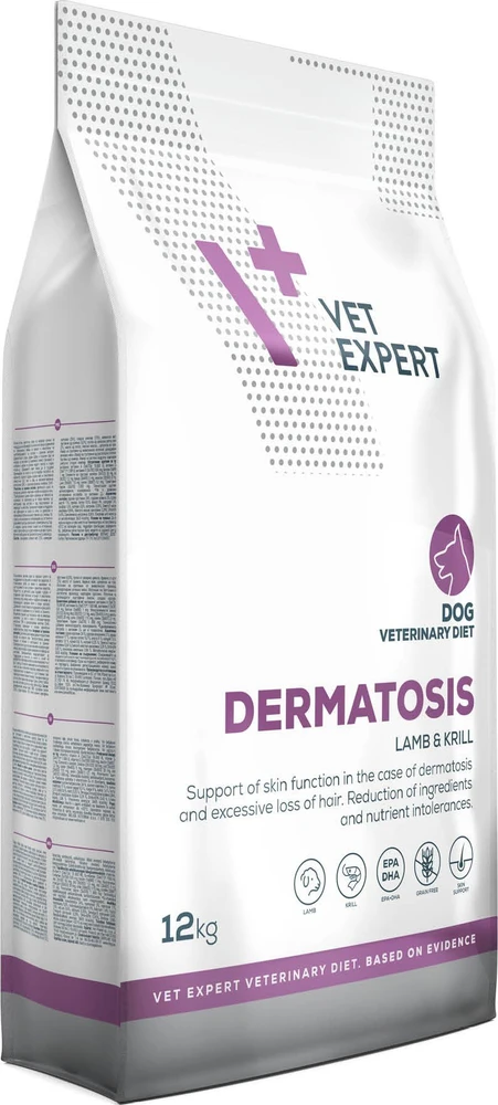 VET EXPERT Veterinary Diet Dermatosis Dog ėriena & Krill - dry dog food - 12 kg