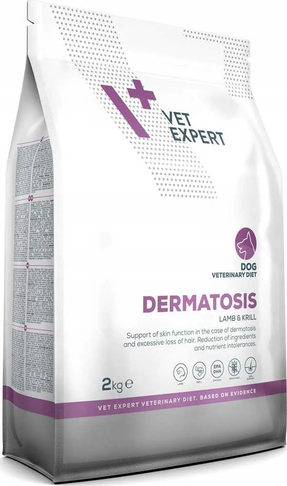 VET EXPERT Veterinary Diet Dermatosis Dog ėriena & Krill - dry dog food - 2kg