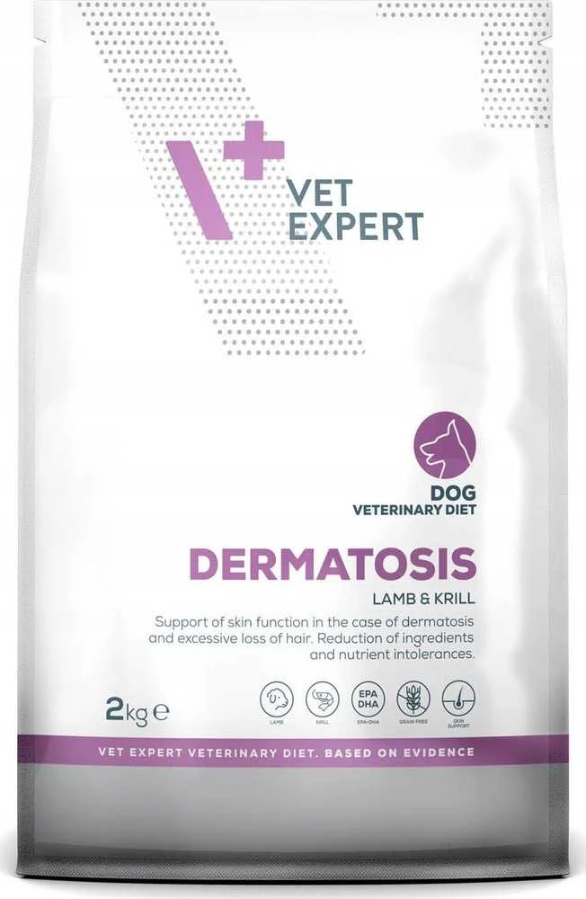 VET EXPERT Veterinary Diet Dermatosis Dog ėriena & Krill - dry dog food - 2kg