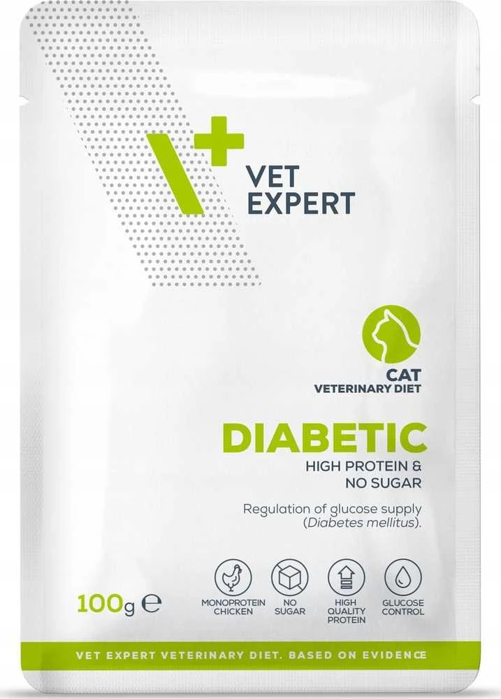 VET EXPERT Veterinary Diet Diabetic Cat - šlapias maistas katėms - 100g