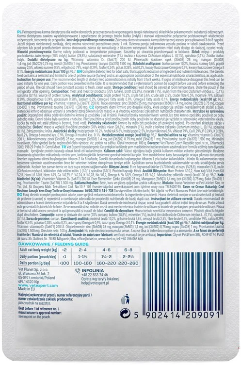 Raw Paleo VET EXPERT Hypoallergenic kalakutiena – šlapias kačių maistas – 100g
