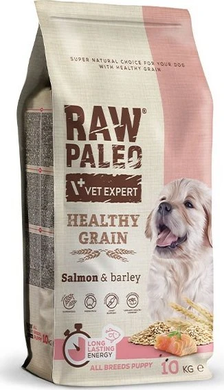 Vetexpert Raw Paleo Healthy Grain Puppy lašiša ir miežiai - sausas šunų maistas - 10 kg