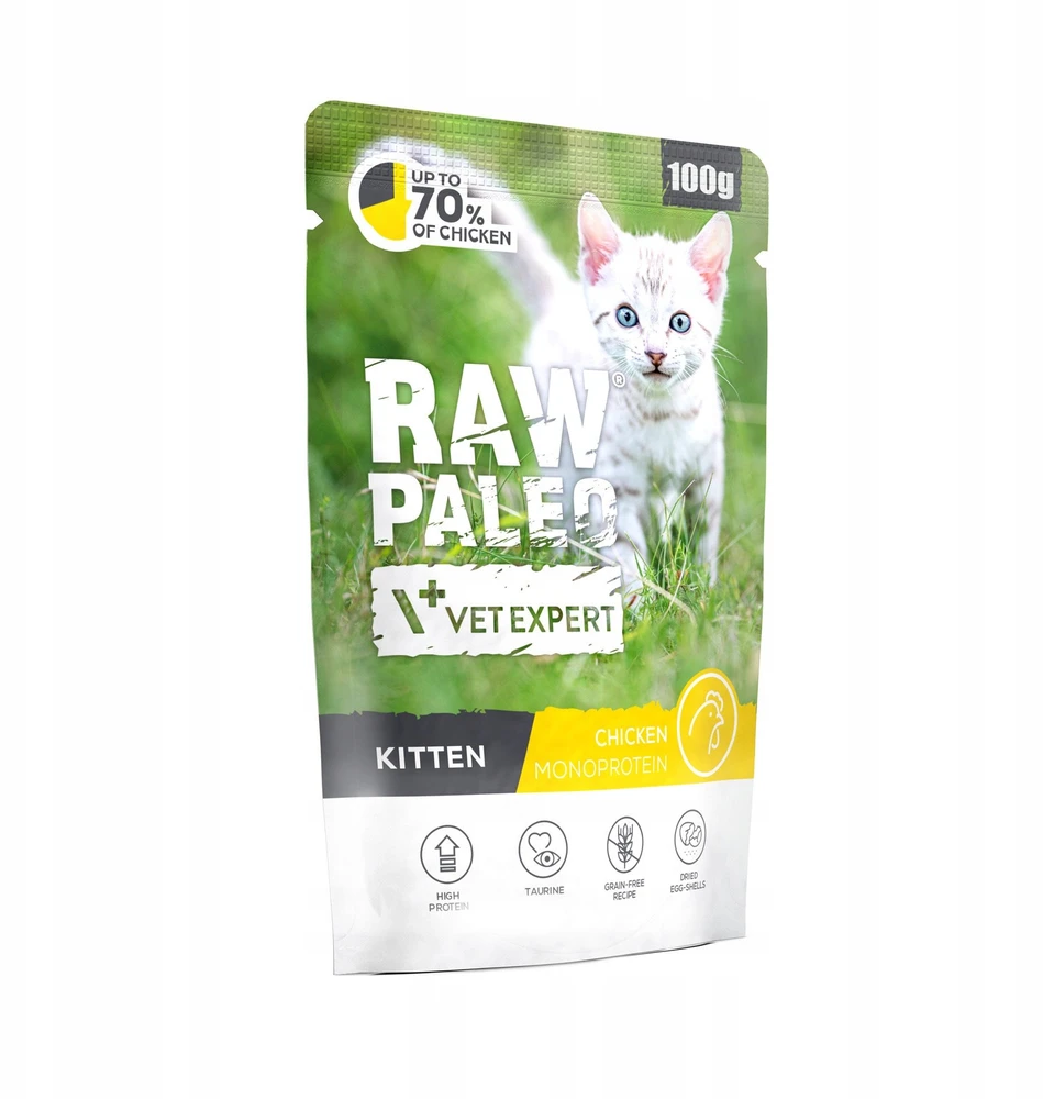 Kačių Maistas - VetExpert Raw Paleo Katinėlis Vištiena 100g Be Grūdų