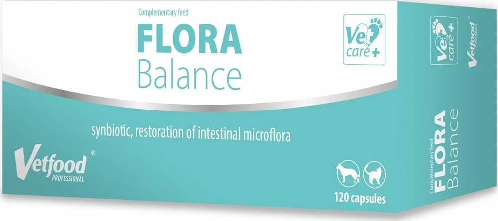 Gyvūnų papildai - Vetfood Flora Balance (120 vnt., virškinimo sveikatos palaikymas)