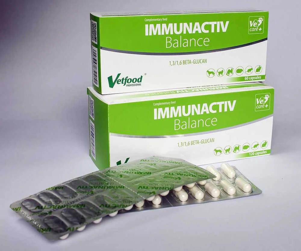 Gyvūnų papildas - Vetfood Immunactiv Balance 60vnt Be sojos Be glitimo