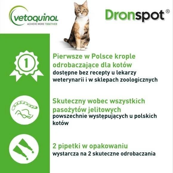 Vetoquinol DRONSPOT dla małych kotów (0,5-2,5kg)