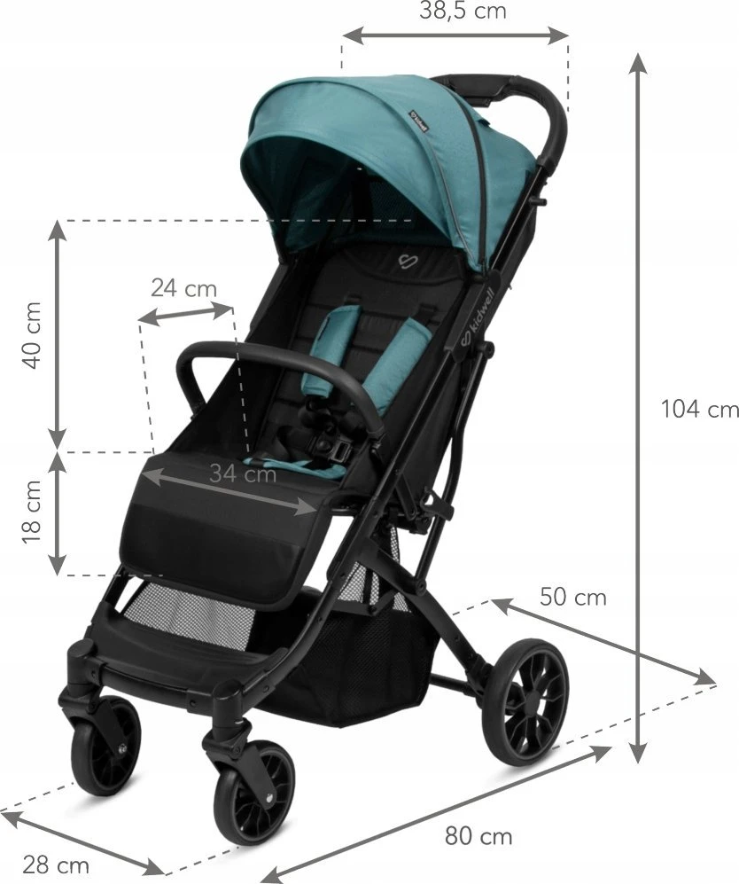 Vežimėlis Kidwell KIDWELL VEŽIMĖLIS PASIVAIKŠČIOJIMAMS COLMER ROYAL Žalias 5901130098903