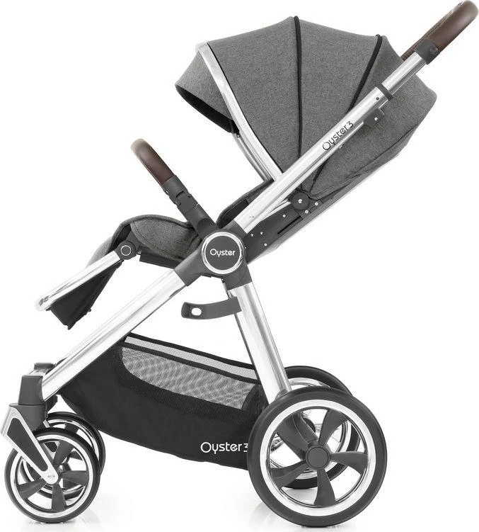 BabyStyle Oyster 3 stilingas vaikiškas vežimėlis | Pilkos/Sidabro spalvos "Mercury Silver"