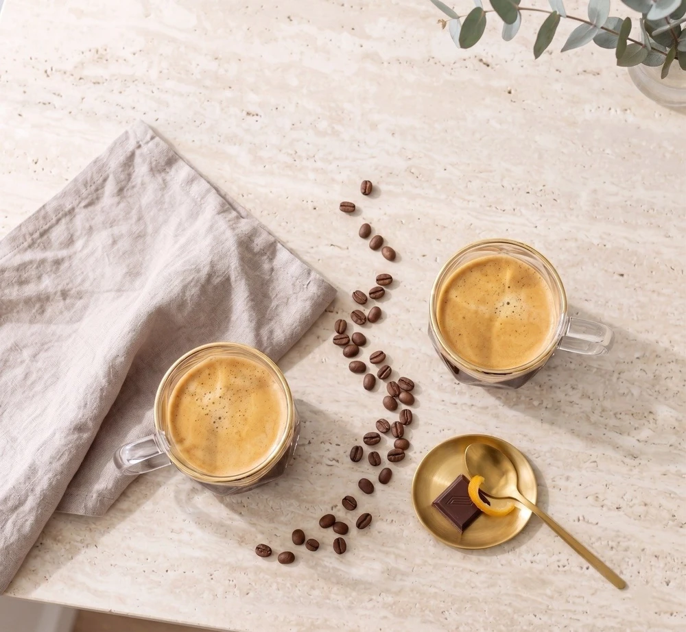 Vialli Design 2 filiżanki do espresso 120 ml Geo Gold (32118)