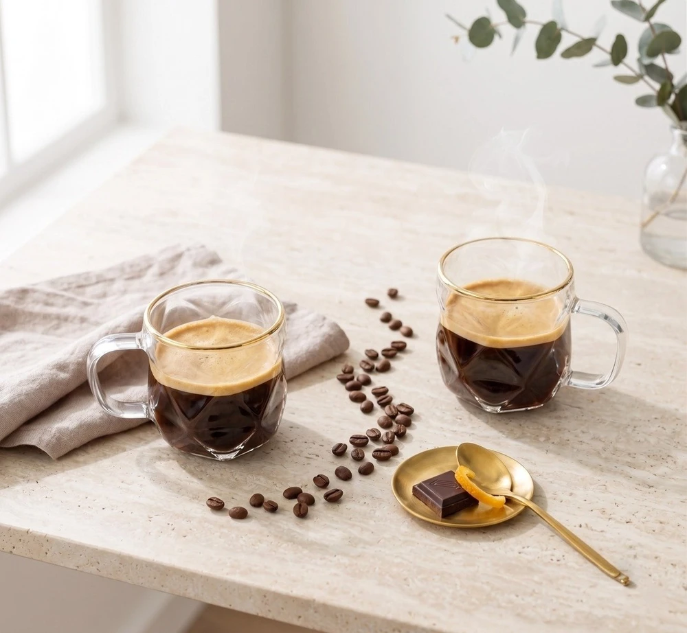 Vialli Design 2 filiżanki do espresso 120 ml Geo Gold (32118)
