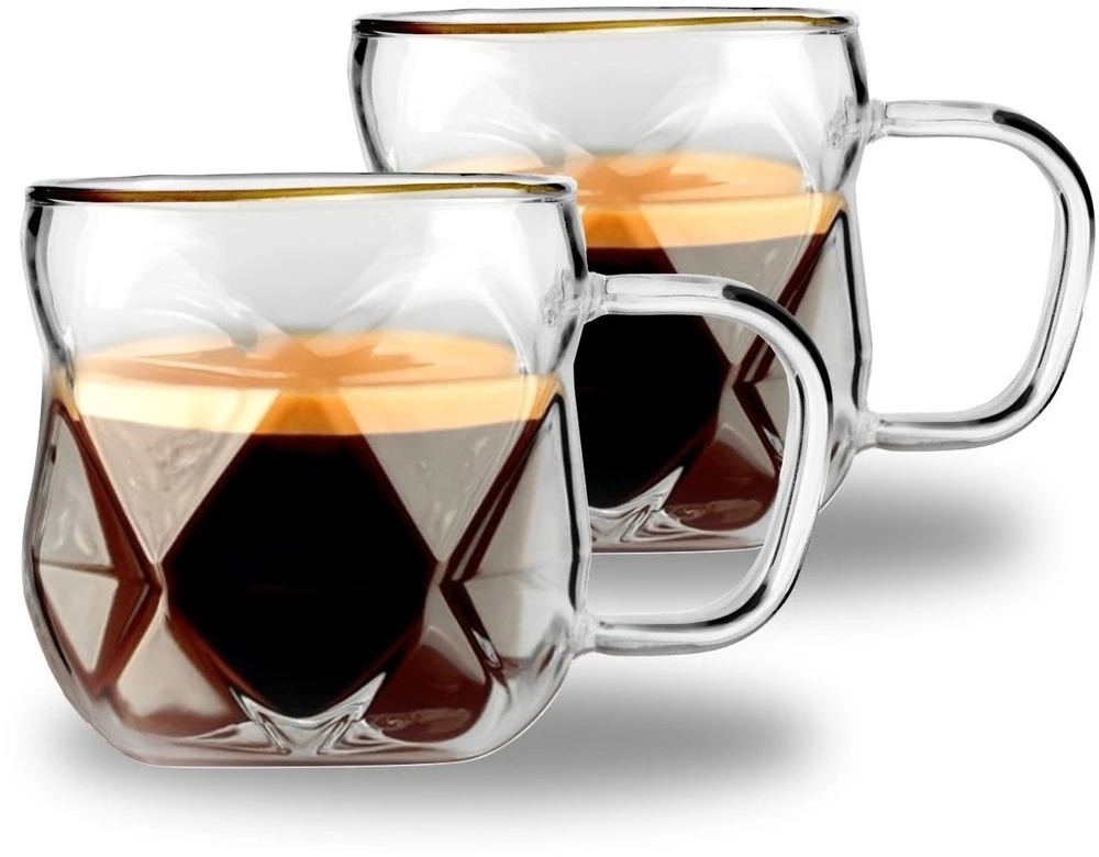 Vialli Design 2 filiżanki do espresso 120 ml Geo Gold (32118)