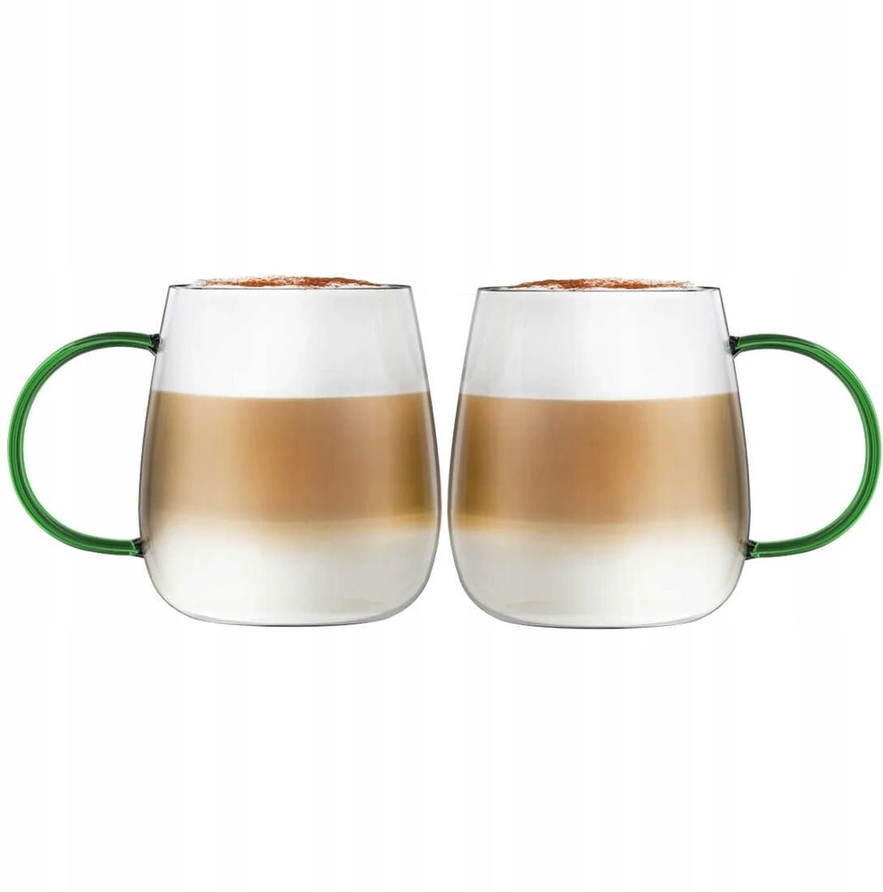Vialli Design 2 stiklinės su žalia rankena 400 ml Bolla (1142)