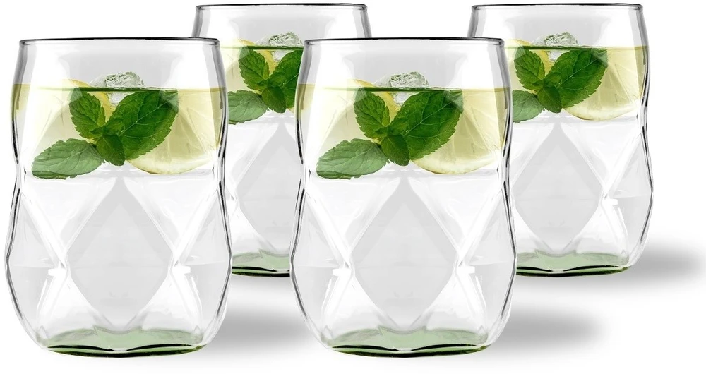 Vialli Design 4 stiklinės 450 ml žalios* Geo Fondo (32194)