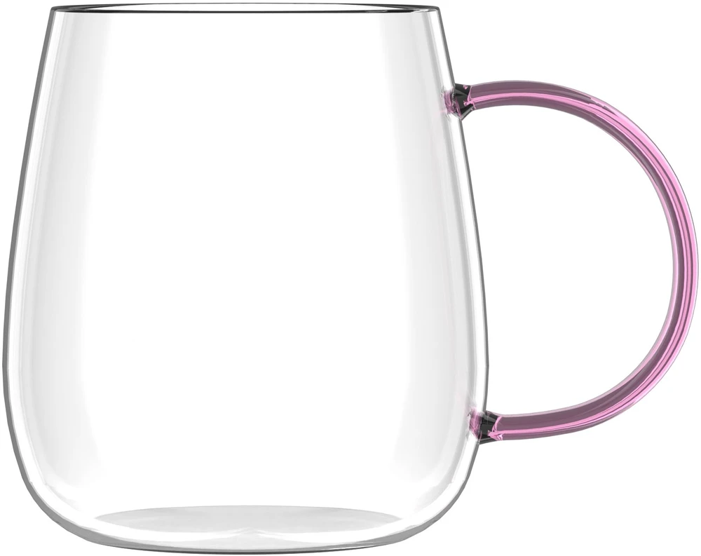 Vialli Design - 2 puodelių rinkinys Bolla su rožine rankena 400ml