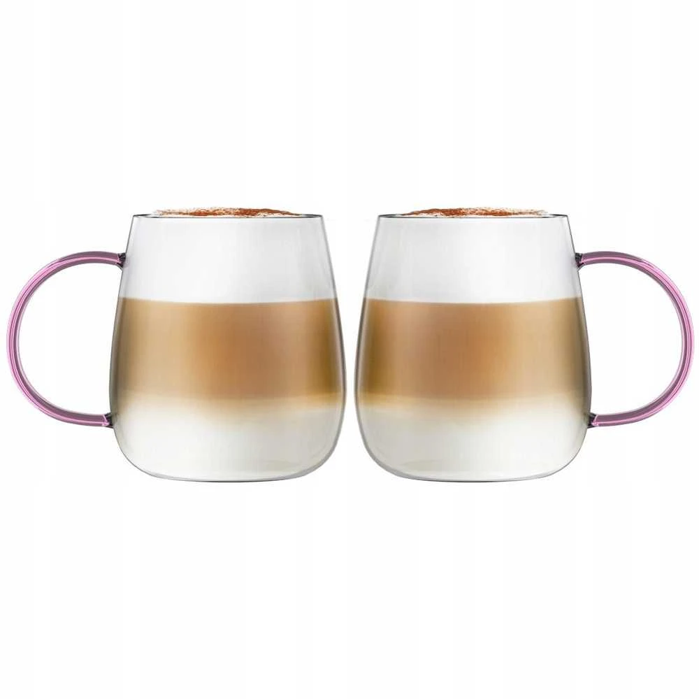 Vialli Design - 2 puodelių rinkinys Bolla su rožine rankena 400ml