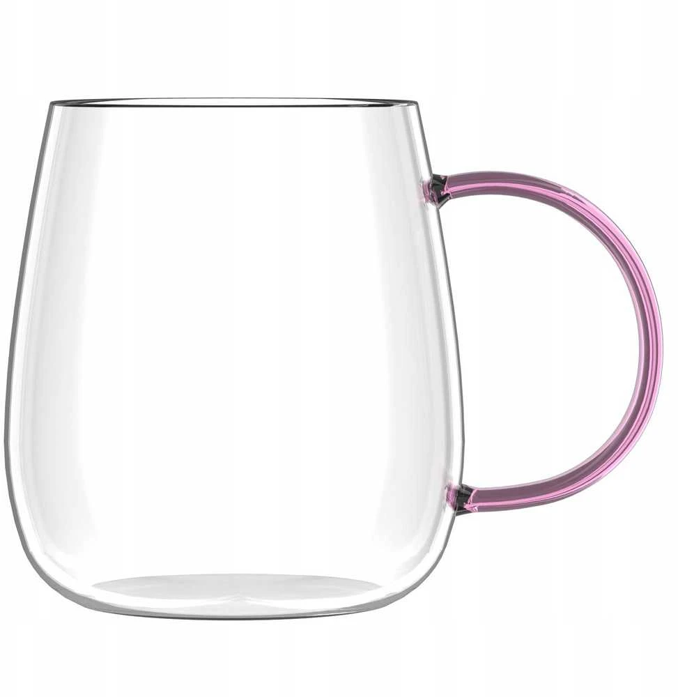 Vialli Design - 2 puodelių rinkinys Bolla su rožine rankena 400ml