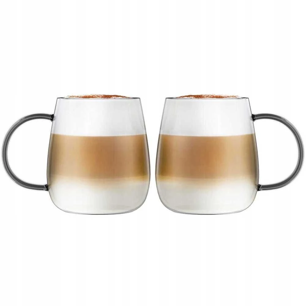 Vialli Design - 2 puodelių rinkinys Bolla su pilka rankena 400ml