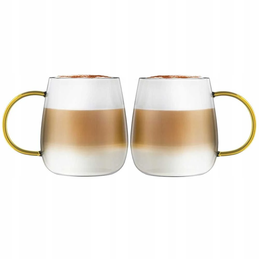 Vialli Design - 2 puodelių rinkinys Bolla su Yelloe rankena 400ml