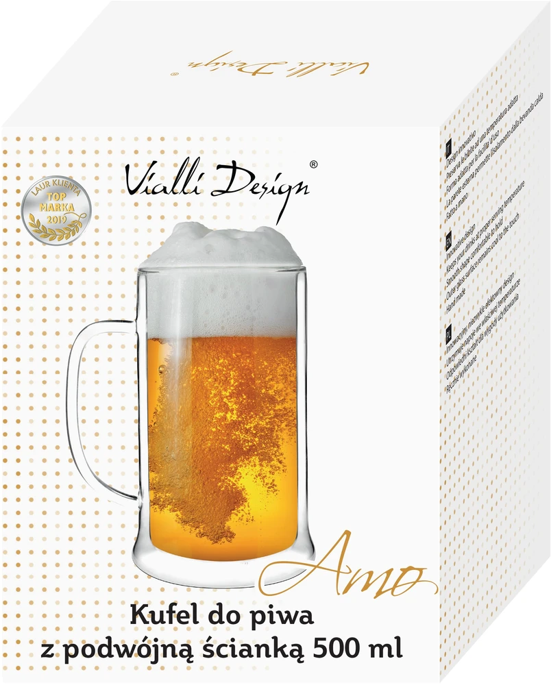 Vialli Design Dvisienis alaus bokalas 500ml AMO 1228